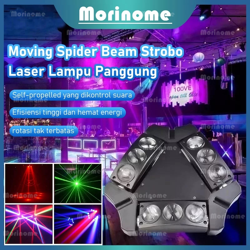 Moving Spider Beam Spider Lights laser strobe Lampu Panggung fullcolor RGBW 9x3W 4in1 triangle LED b