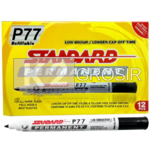

Spidol Standard Permanent P77 Hitam Black Pcs