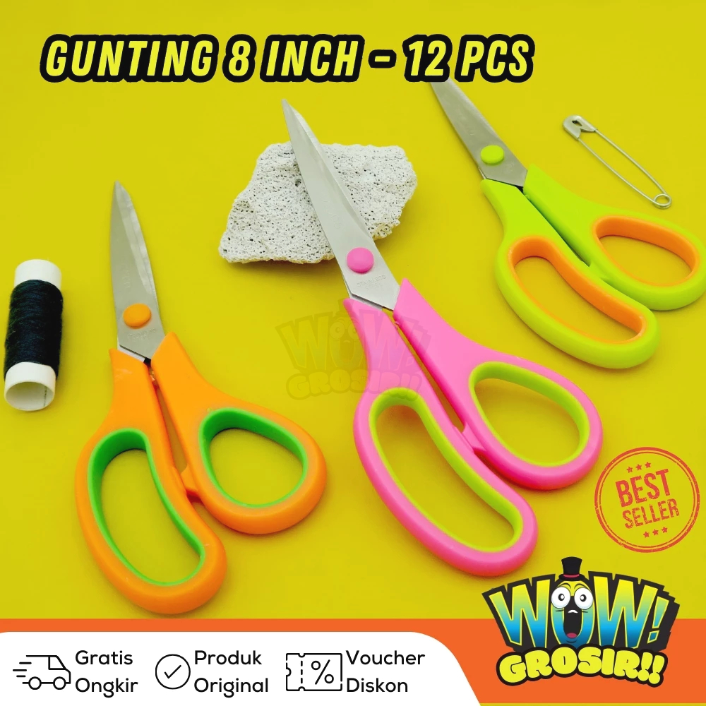 

GROSIR!!!! GUNTING LEMBARAN 12 PCS MURAH / GUNTING KERTAS TAJAM / GUNTING KECIL TAJAM / GUNTING