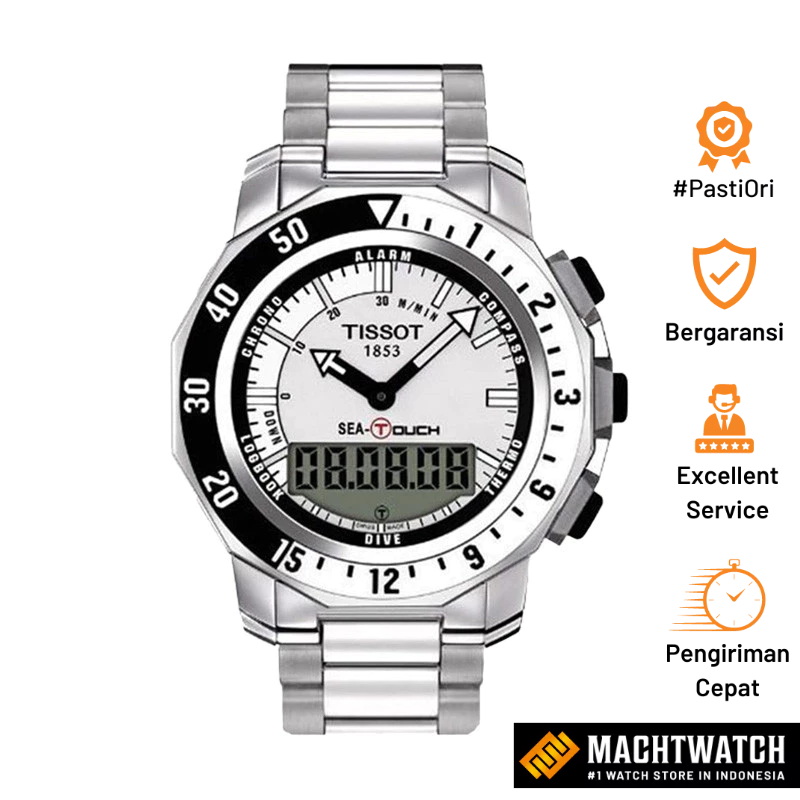 Jam Tangan Pria TISSOT T-Touch Sea T026.420.11.031.00 Chronograph Digital Analog Dial Stainless Stee