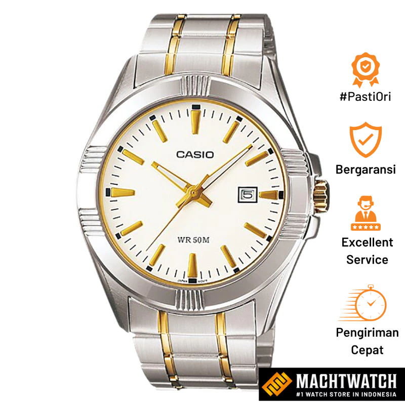 [PRJ] Jam Tangan Pria Casio General MTP-1308SG-7AVDF MTP1308 MTP-1308SG Silver Dial Dual Tone Stainl
