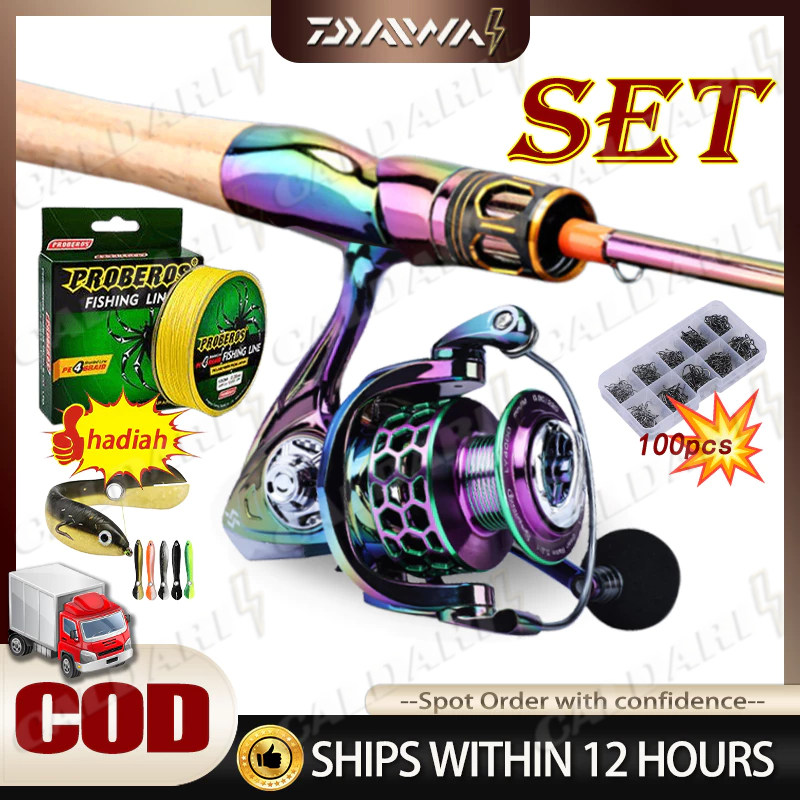 2024 New Joran Pancing Set DAIWA Baitcasting Rod joran daiwa original Joran Pancing dan Gulungan Pan