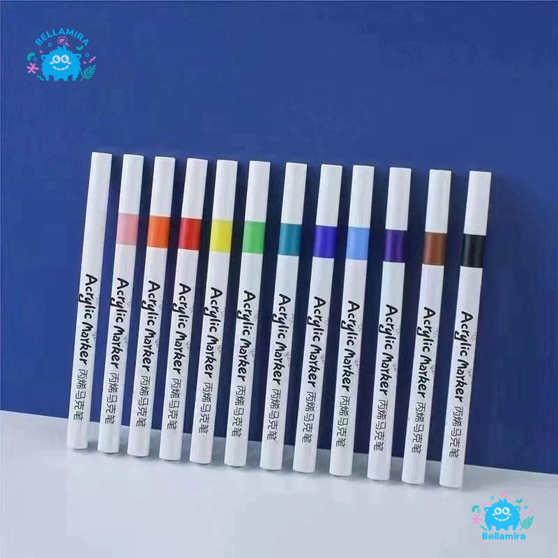 

D3W! 36/48/60/80 Colors Pen Acrylic Marker Warna Cepat Kering Tahan Air / Spidol Acrylic Painter /