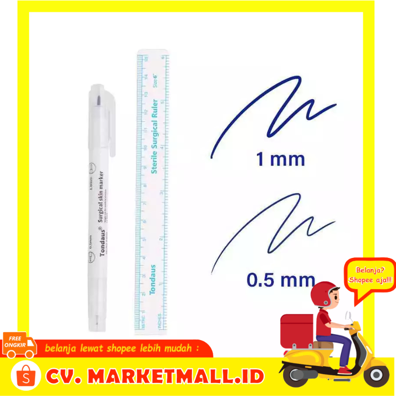 

Market Mall - Spidol Kulit Bedah Ujung Ganda Tinta Aman Steril - Tondaus T15