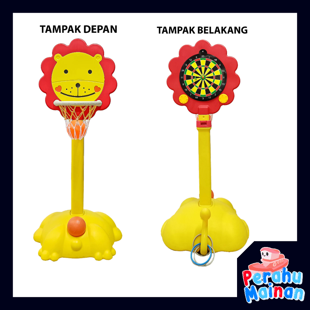 Mainan Ring Basket Anak Lion Basketball Set
