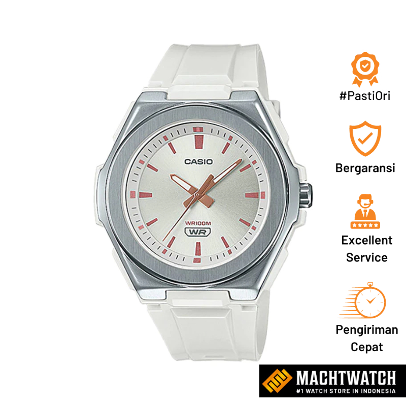 Jam Tangan Wanita Analog Casio Standard LWA-300H-7EVDF LWA300 LWA-300H White Resin Band