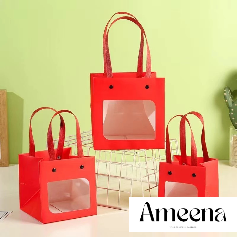 

[Satuan] Paperbag Box Kotak Square Karton Jendela Mika 15x15 20x20 cm Tart Cake Birthday