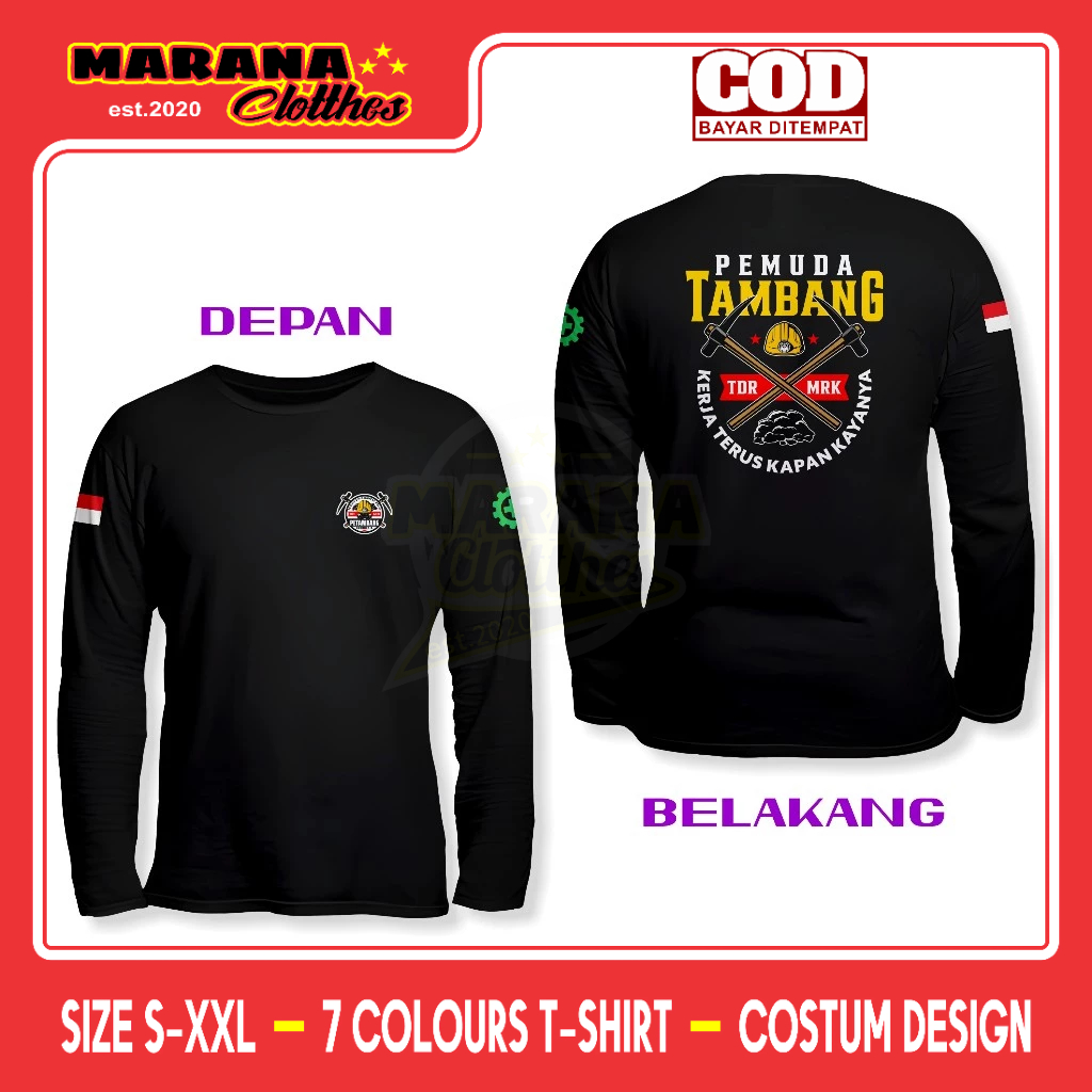 Kaos Pemuda Tambang DB Lengan Panjang Baju Distro