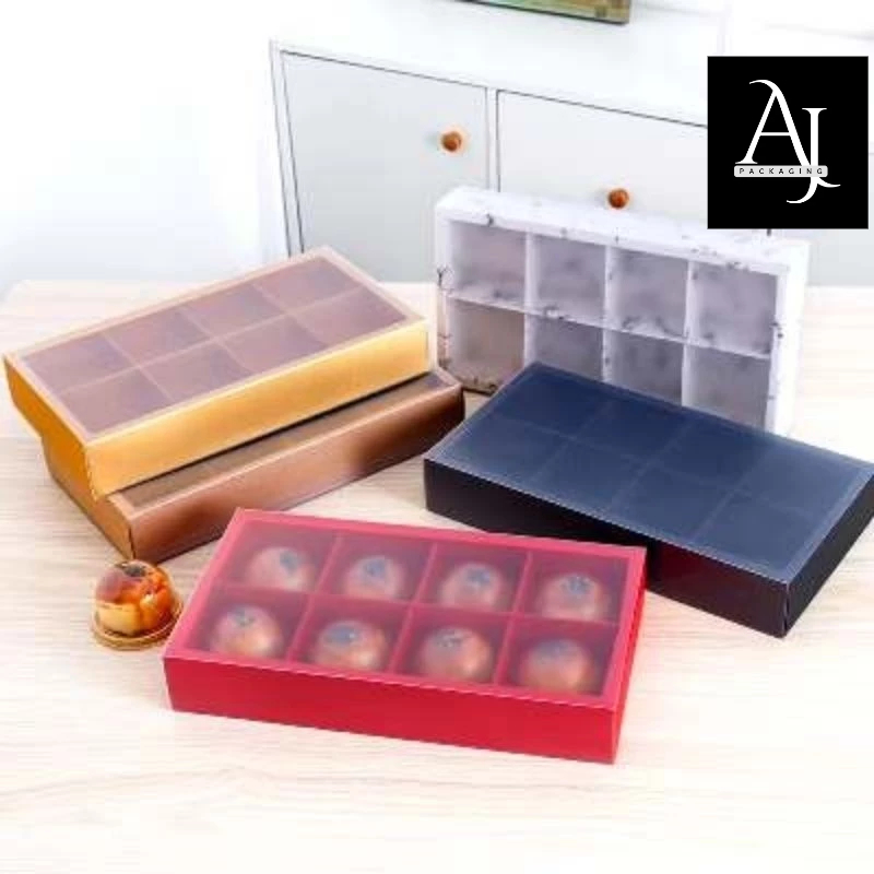 [Satuan] Box Kue Sekat 4/6 Tutup Mika Transparan