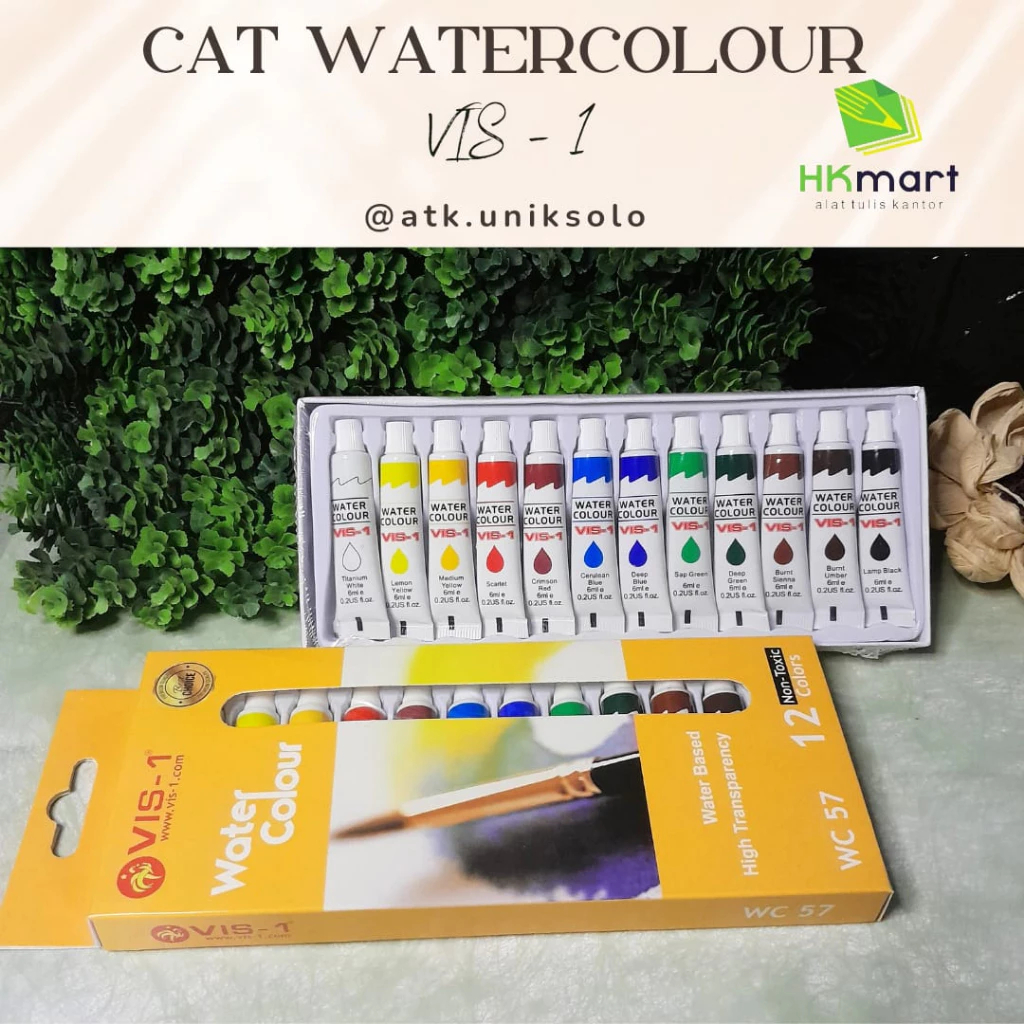 

Cat air murah Water Colour Vis-1 Murah cat air pemula praktis