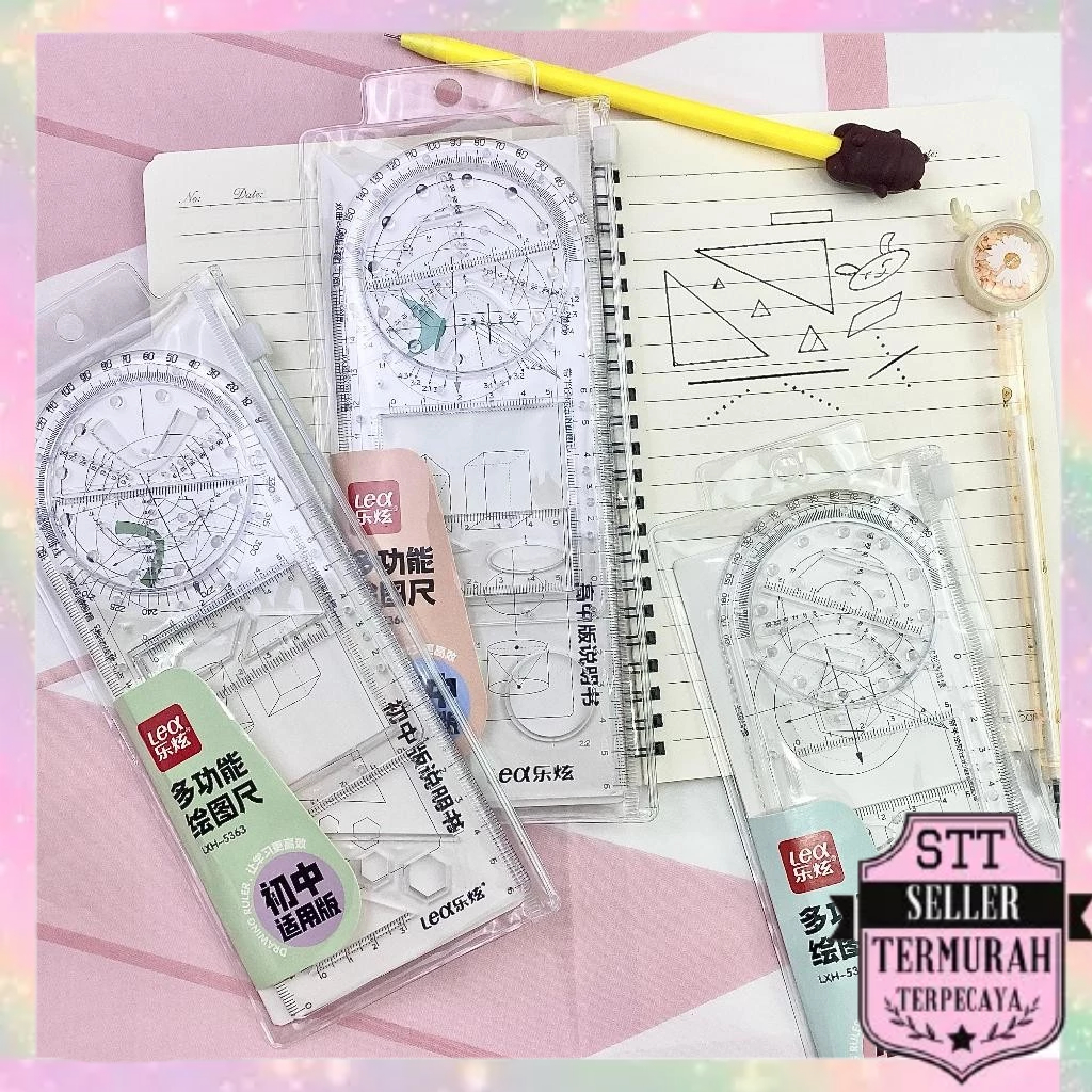 

STT Penggaris Busur Derajat Rotary Multifungsi Penggaris Geometri Multifunction Geometric Ruler Penggaris Busur Derajat Template Gambar Matematika Alat Ukur untuk Perlengkapan Kantor Sekolah Siswa Seni