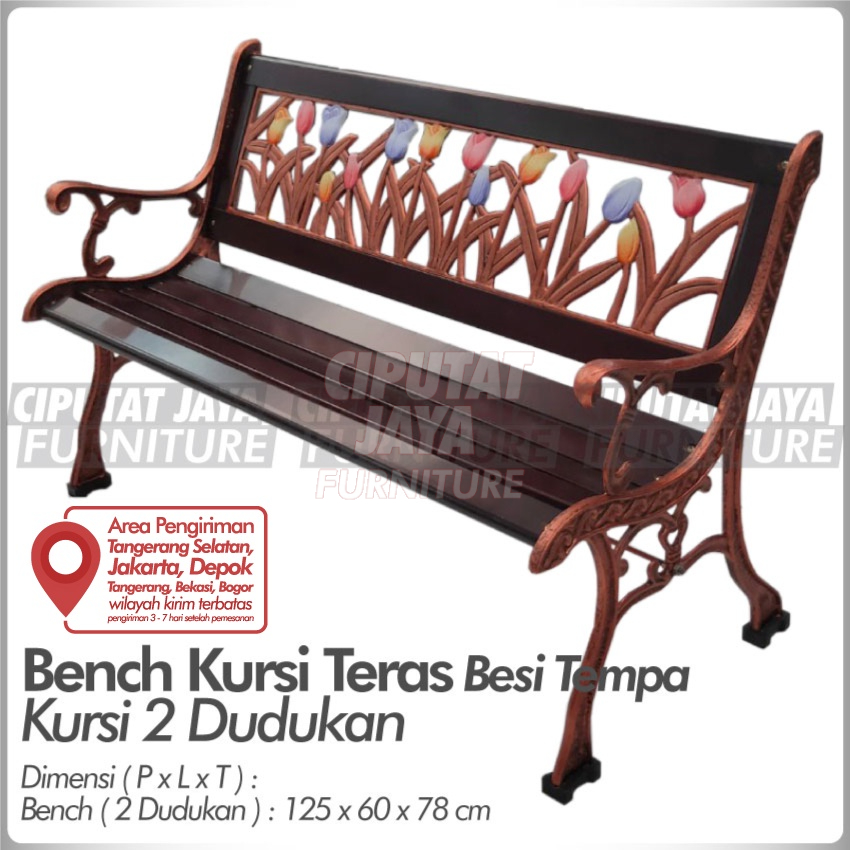 Kursi Teras Besi Tempa Mayesty 2 Dudukan - Kursi Taman Besi Tempa