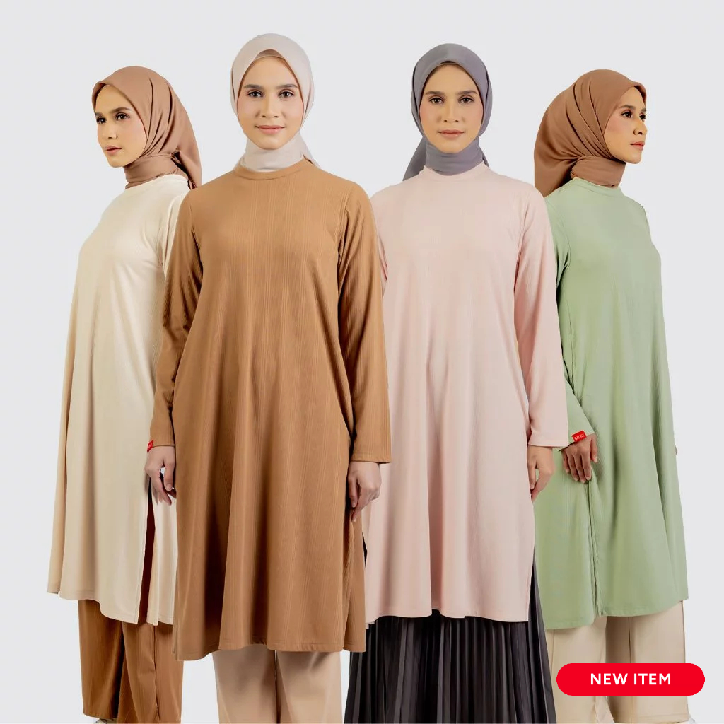 Dauky Long Tunik Atasan Wanita Dauky L Tunic Stripe Knit