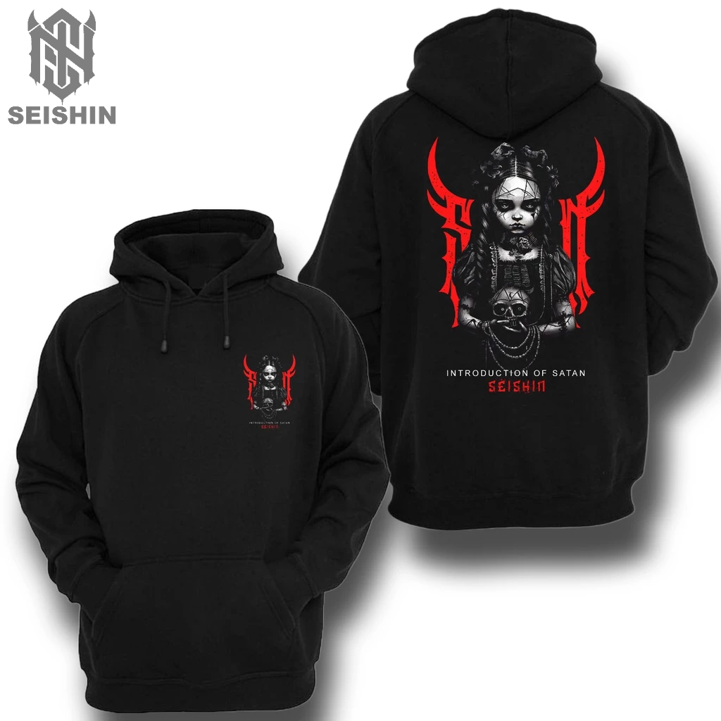 Seishin Hoodie Satanic Production of satan sweter unisex black