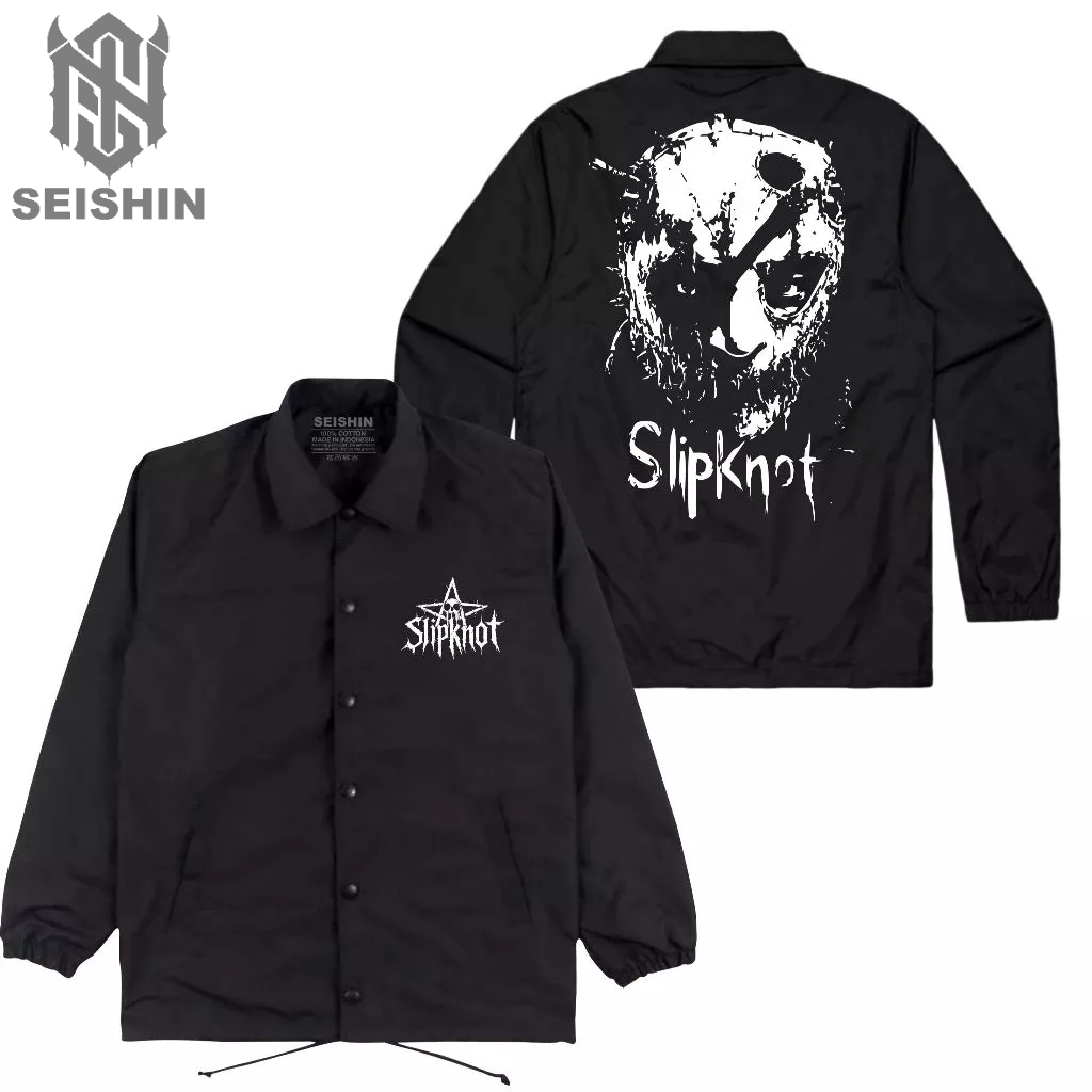 Seishin Jaket Coach Slipknot monster face black jacket
