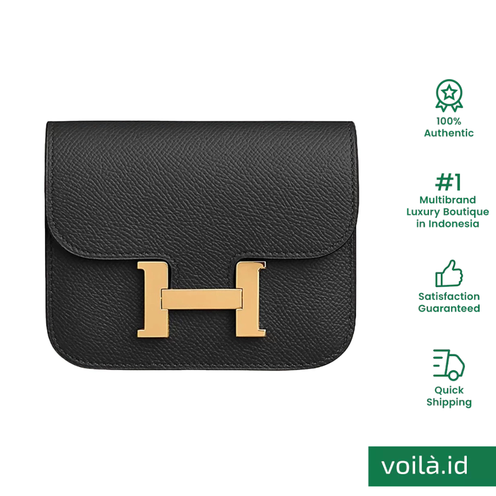 Constance Slim Wallet Black Epsom Ghw