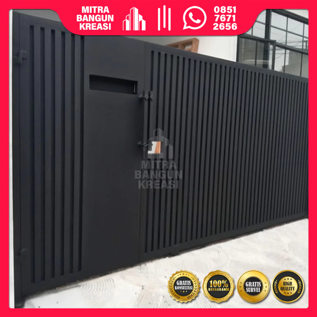 Pagar Kantor/Hunian/Instansi/Industri/Kos-kosan Besi Minimalis Modern Mewah Luxury Kokoh [PBH001]