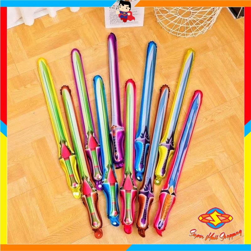 SMS Balon Mainan Pedang Balon Foil Mainan Anak Balon PanjangTongkat Balon Foil Pedang Panjang