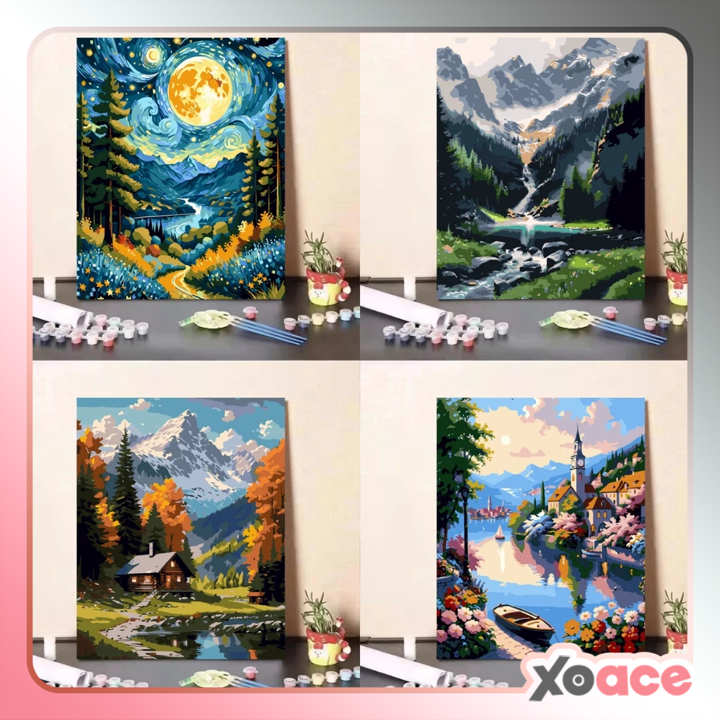 

30x40 FRAMED DIY Paint By Number Kit Digital Painting By Numbers Kanvas Melukis Scenery