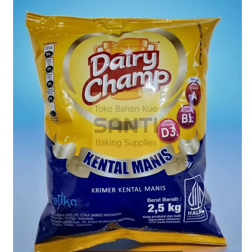 

Dairy Champ | Krimer Kental Manis Full Cream Kemasan Pouch | 2.5 Kg