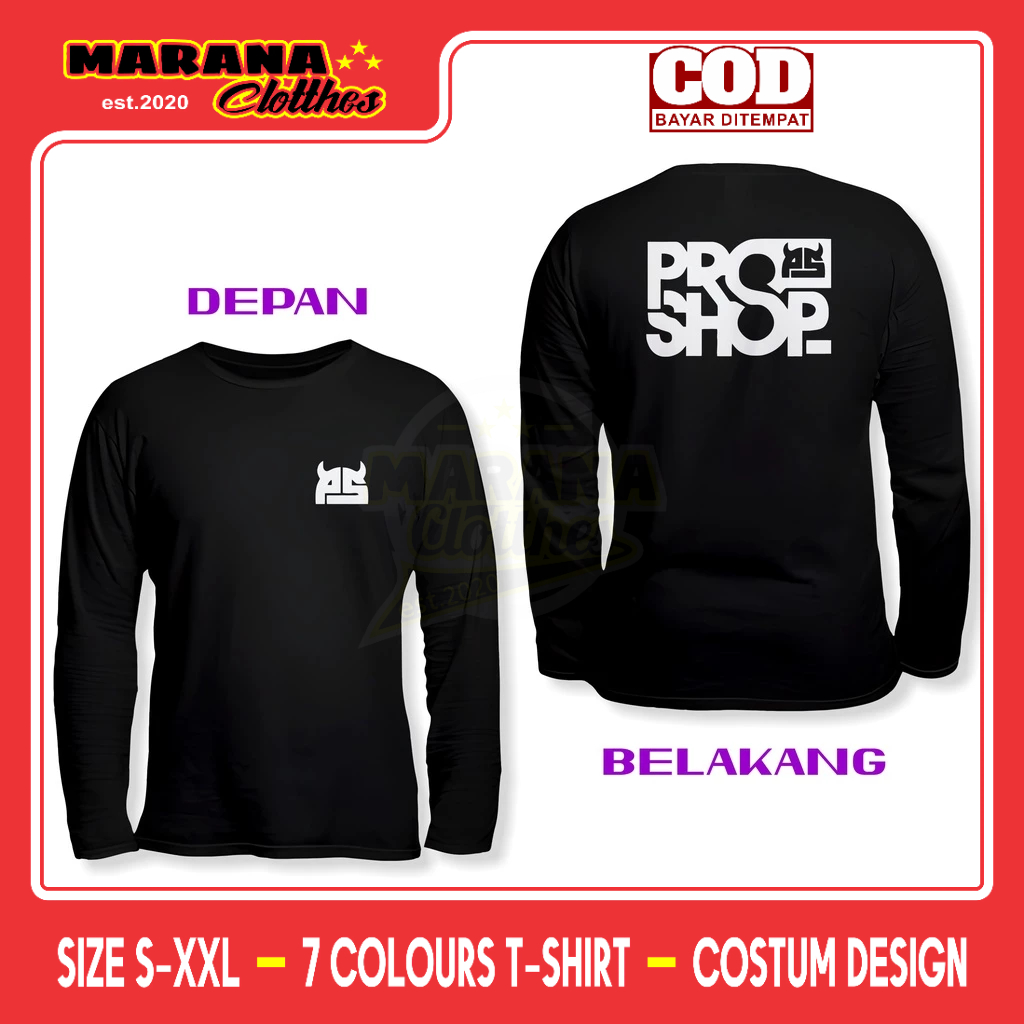 Kaos PROSHOP Logo v2 DB Lengan Panjang Kaos Distro