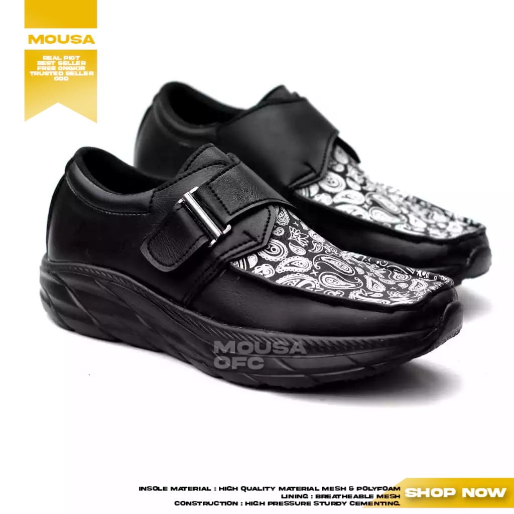 Sepatu Pria Sneakers Slop Hitam Kerja Pria