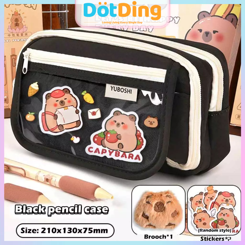 

Ready [DOTDING] Kotak Pensil Korea Jumbo Aesthetic - Tas Alat Tulis Multi Sekat Kapasitas Besar