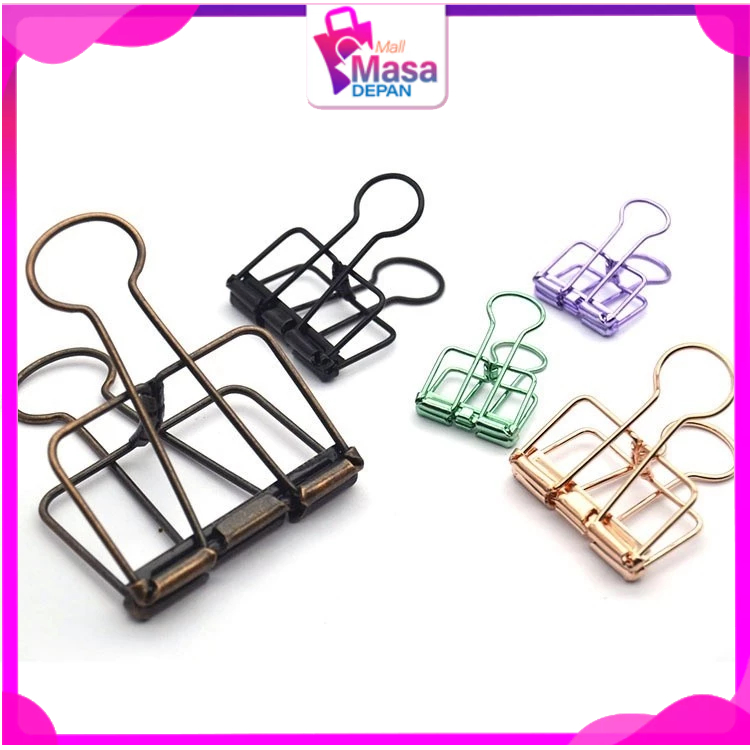 

MMD Paper Clip Besi Warna-Warni Klip Penjepit Buku Bahan Metal Penjepit Kertas Binder Clips Large Medium Small Office Study