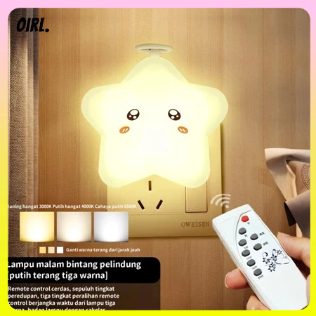 BEST SALE LAMPU TIDUR KECIL DENGAN REMOTE CONTROL BINTANG LIMA, LAMPU TIDUR KARTUN, LAMPU SAMPING