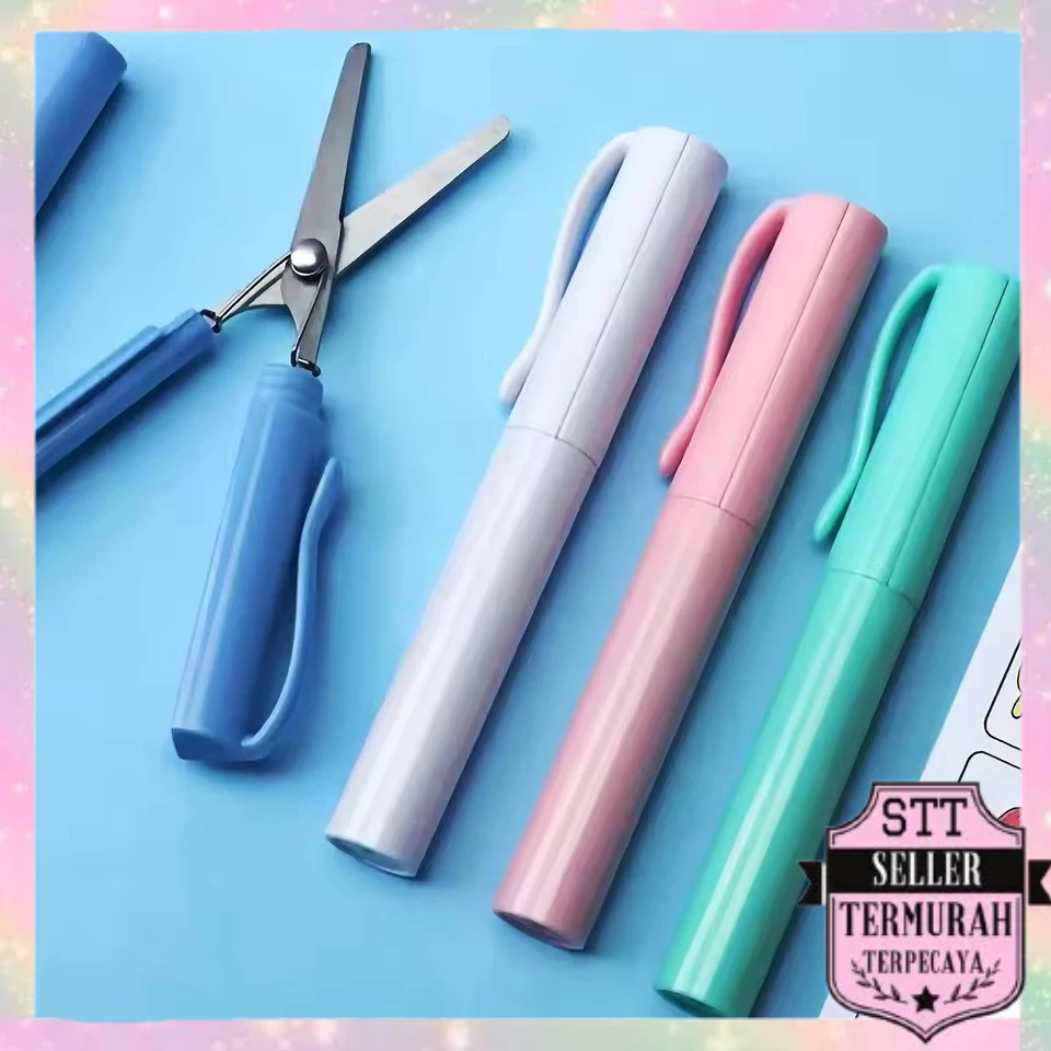 

STT Gunting Lipat Mini Bentuk Pena Gunting Kertas Paper Cutter Portable Scissors Gunting Kecil Alat Pemotong Kertas Portabel Model Pulpen