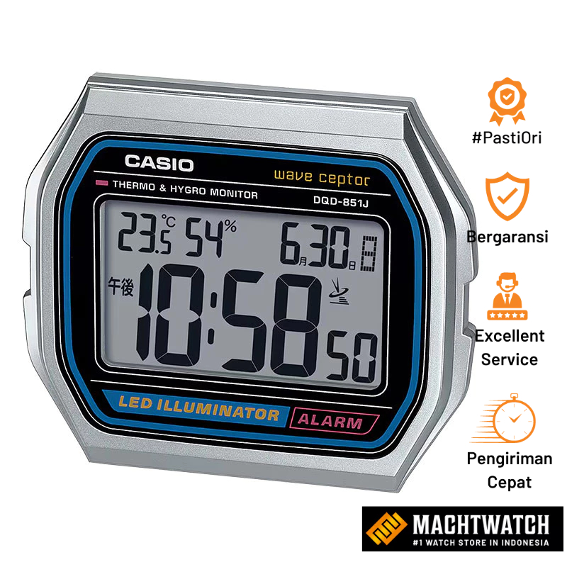 [PRJ 12.12] Jam Casio Desk Clock DQD-851J-8JF 11.7cm Digital Dial Silver Case (JDM)