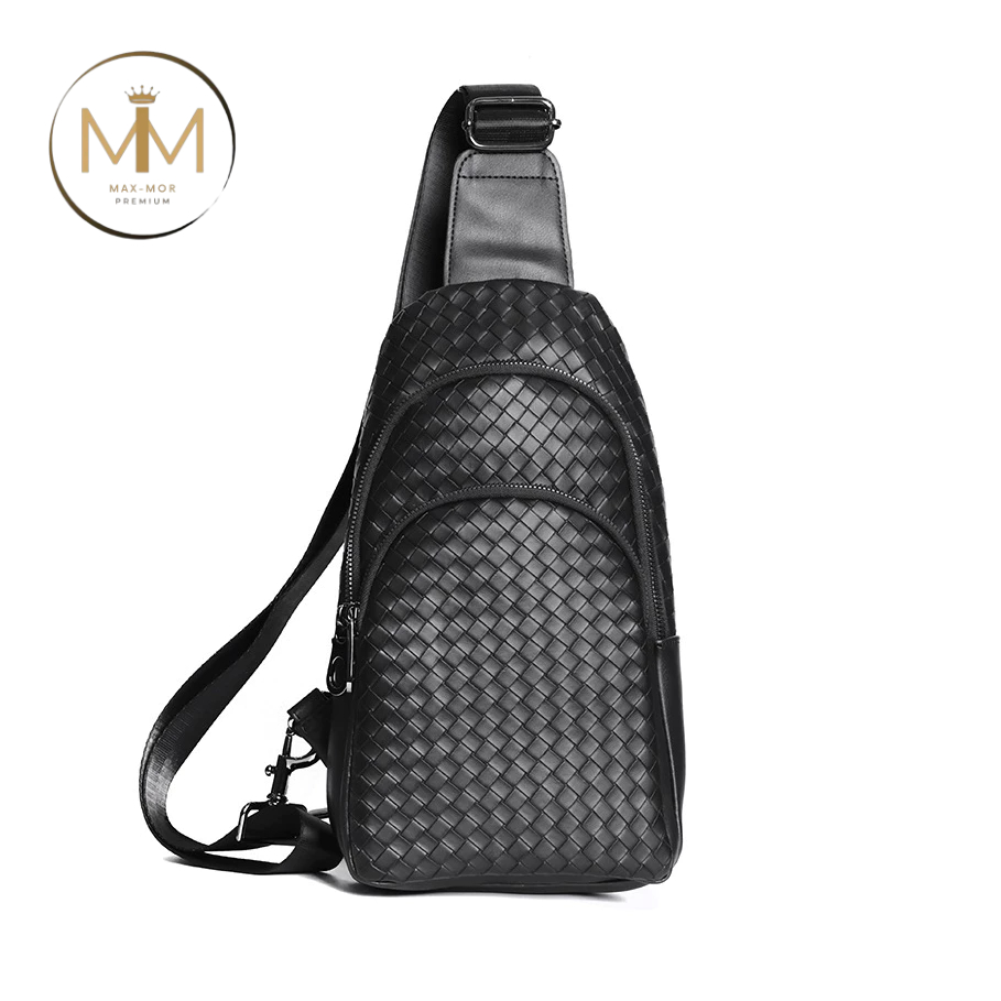 [MaxMor] M229 Tas Bahu Cowok Tas Pria kulit pinggang waistbag cowok Tas Selempang Pria Anyaman