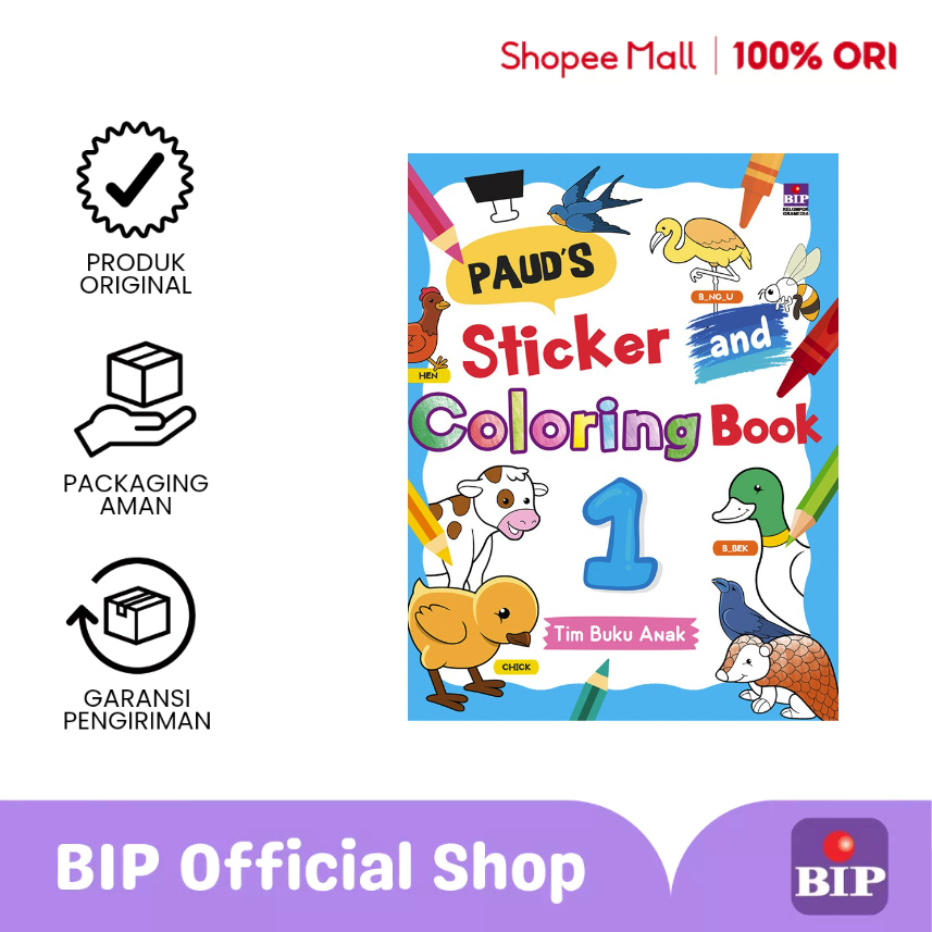 BIP - Paud'S Sticker And Coloring Book 1 (Jsm)-(Rg)
