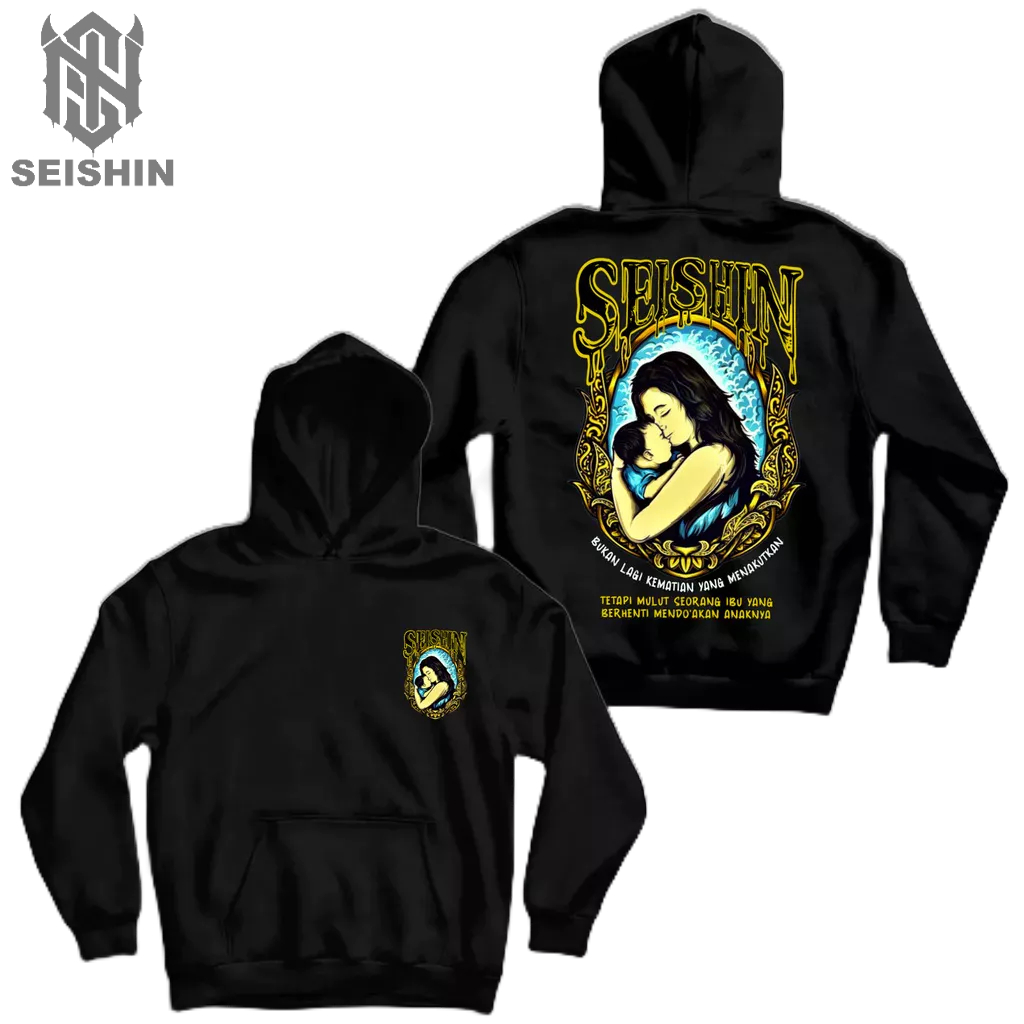 Seishin Hoodie Sin Qts ibu sweter unisex black