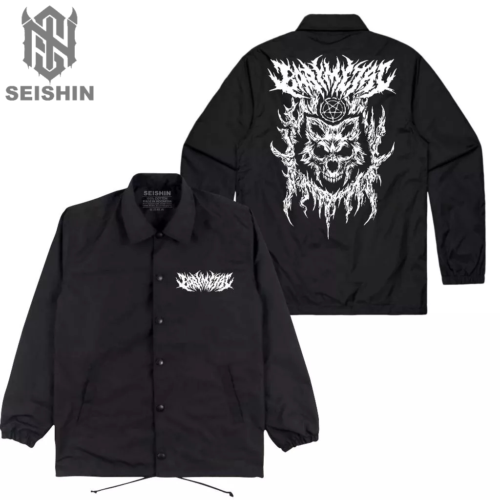 Seishin Jaket Coach Babymetal wolf skull black jacket