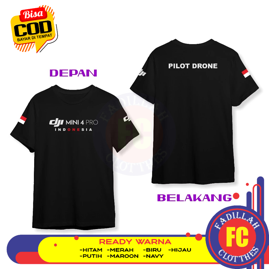 Baju Kaos DJI Drone DJI Mini 4 PRO Pilot Drone Kaos Distro