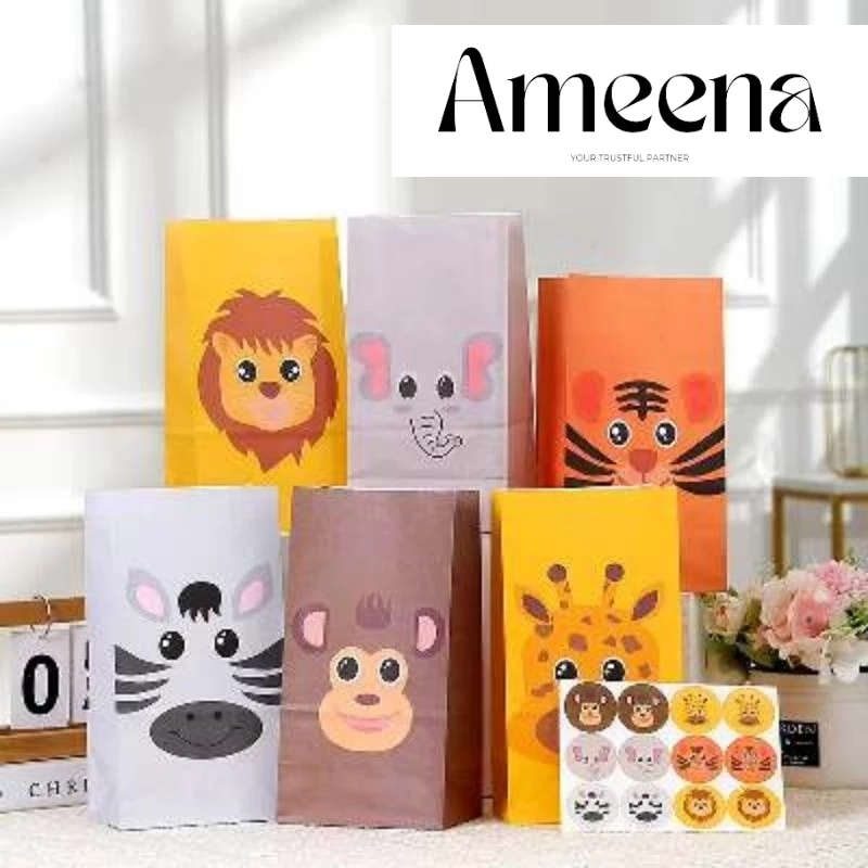 

Kantong kertas kraft paper animal kartun Gift Birthday Souvenir 24*8*13 cm