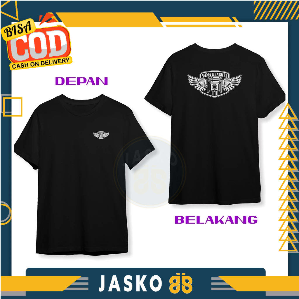 Baju Tshirt Bengkel Mekanik Bengkel Sayap dan Piston Gratis Nama Bengkel Kalian DB Baju Distro