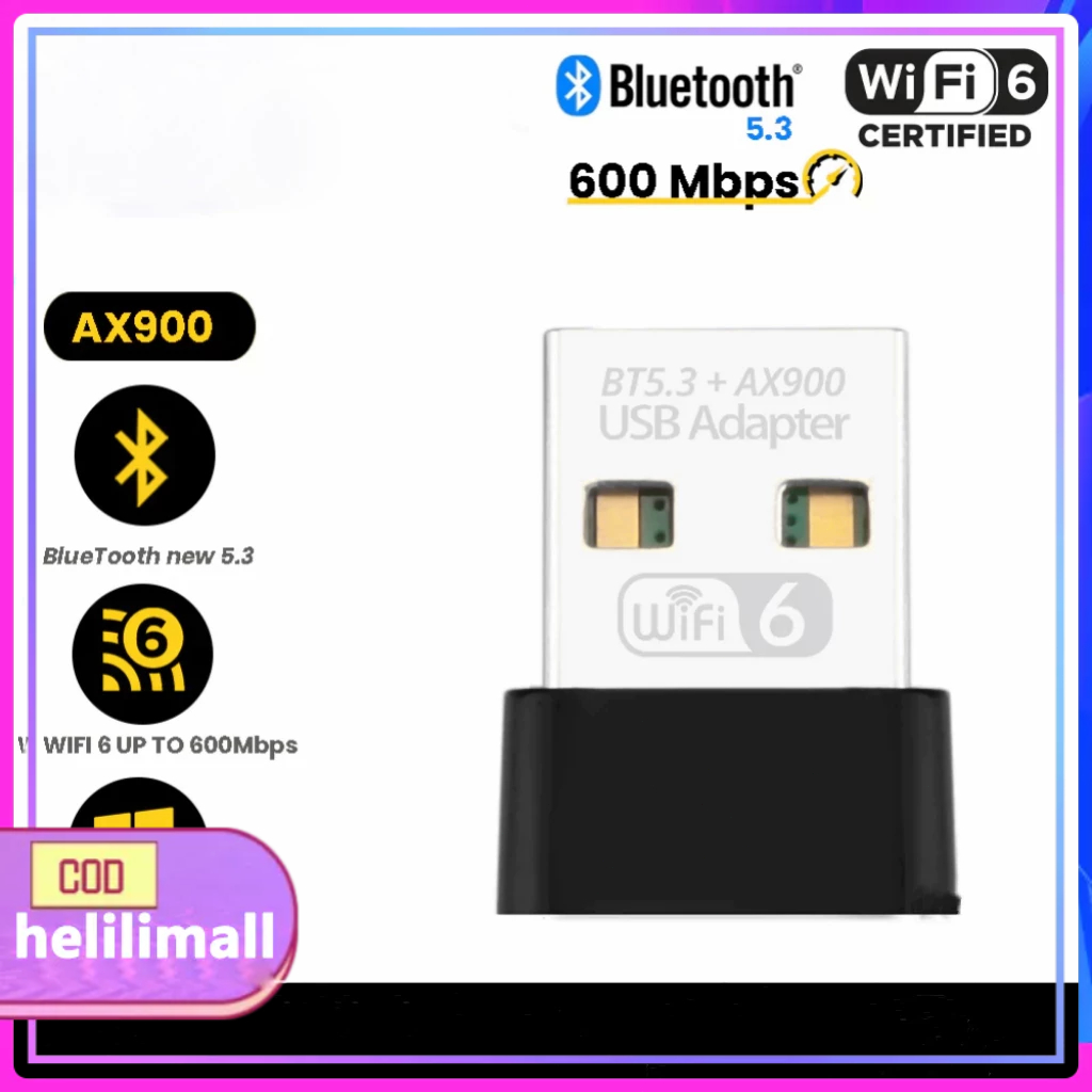 WiFi Adapter 6 (AX913) USB 2.4G&5GHz 900Mbps Network Card Wireless USB Dongle Receiver For Win 7/10/
