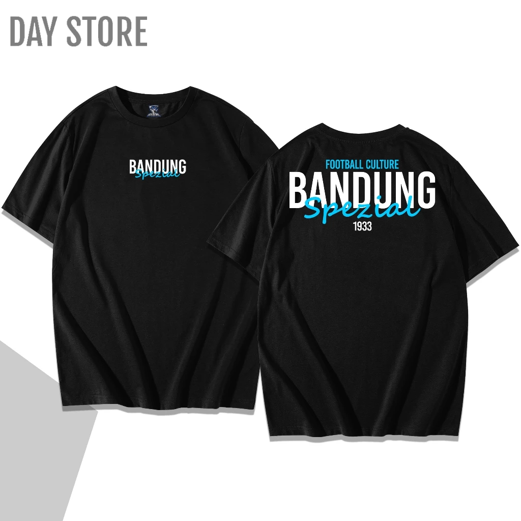 DAY STORE Kaos Hitam Pria dan Wanita Suporter Bandung Spezial Persib Tshirt Baju