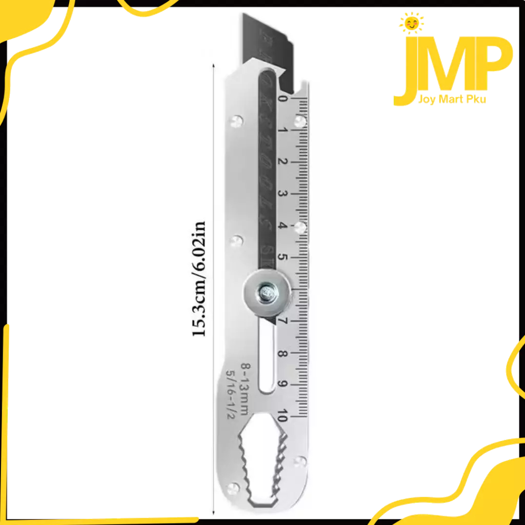 

JMP - Cutter Stainless Steel Pisau Tajam Besar Kater Baja Anti Karat Silet Multifungsi 9 in 1