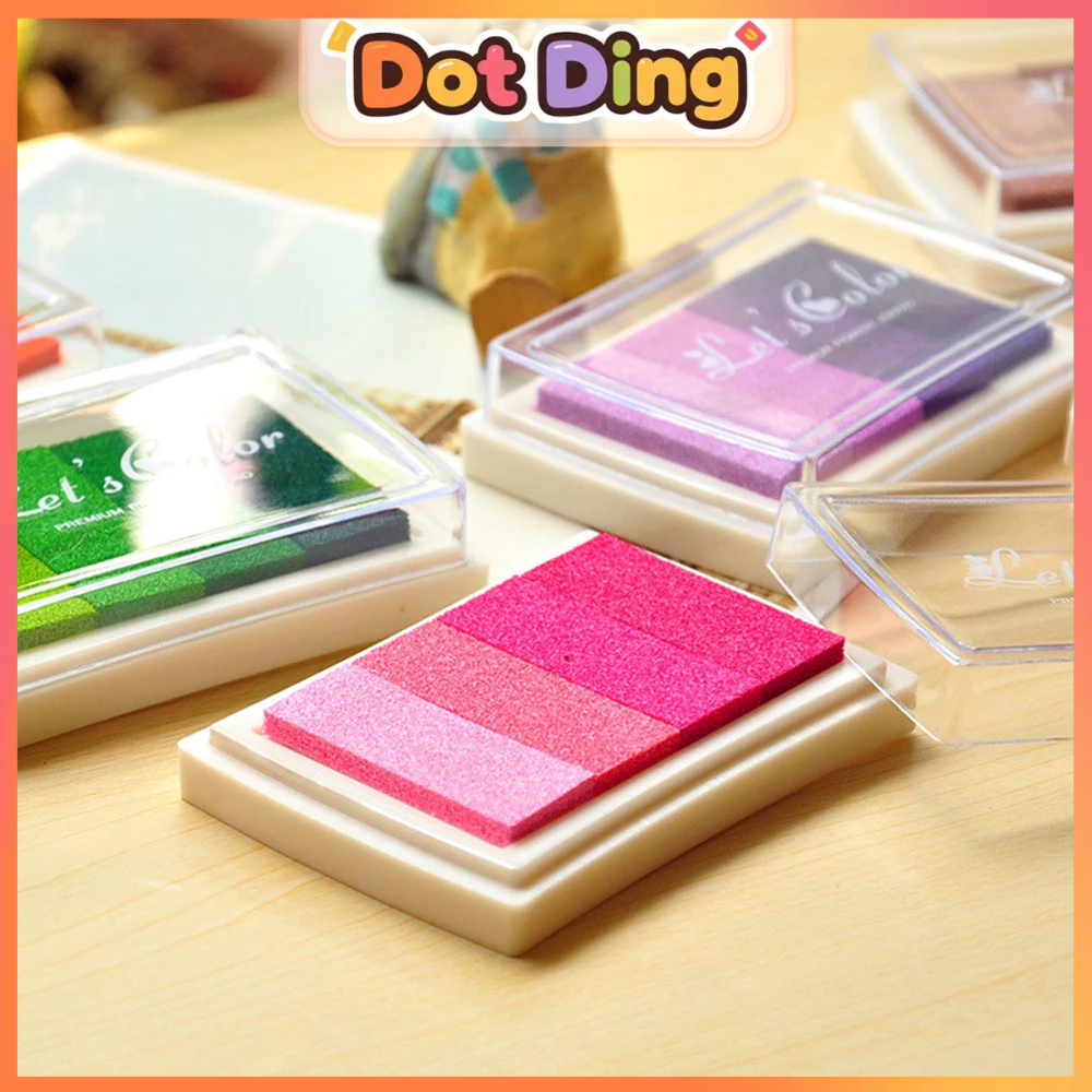 

[DOTDING] ​‌Tinta Stempel Multifungsi 4 Warna - Non-Toxic & Cocok untuk Stempel Karet/Kayu (DIY Kelas Seni Anak) A606
