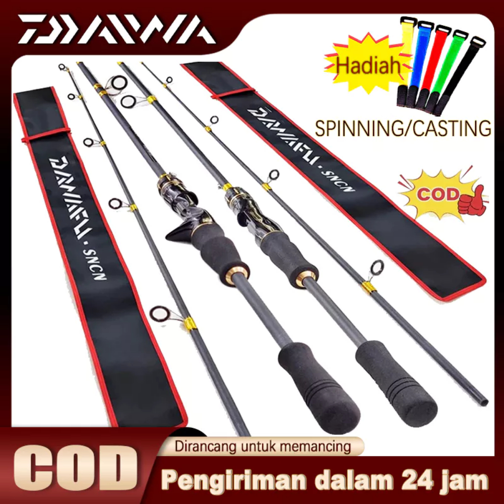DAIWA Carbon Spinning Rod Casting Rod Ultralight Fishing Rod Combo Joran Pancing Ultra Light M rod