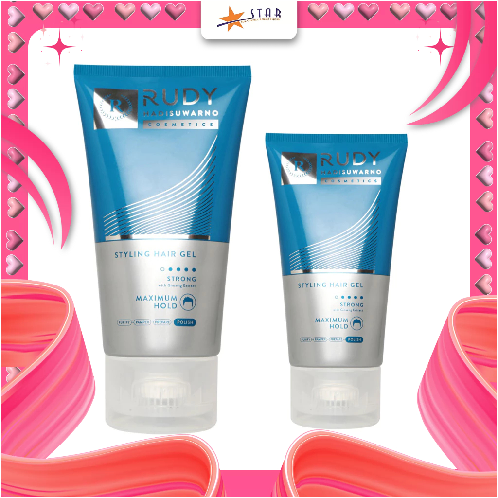 Rudy Hadisuwarno Styling Hair Gel Strong 75 ml ( KECIL ) /Gel Rambut /Pembasah rambut.