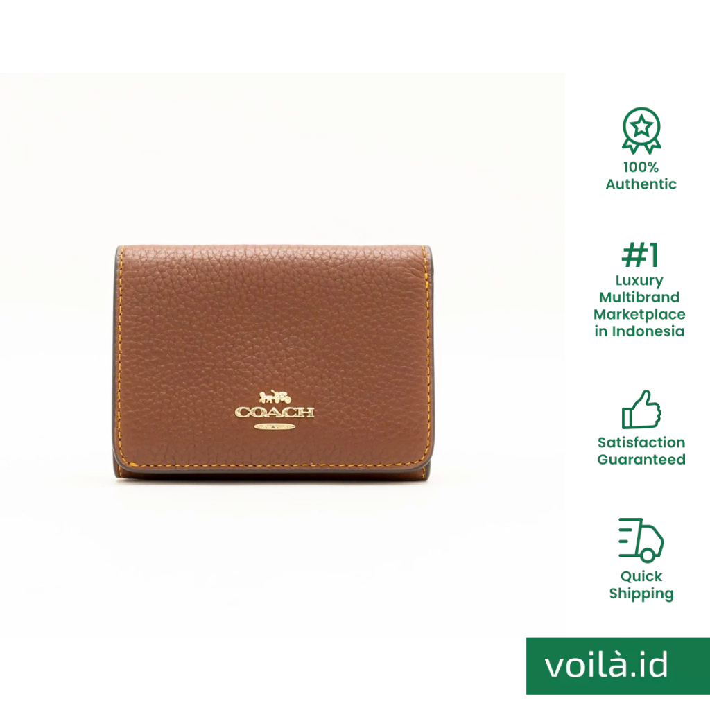 [12.12 Dealcember] Card Holder Trifold Wallet In Signature Canvas Tan Brown