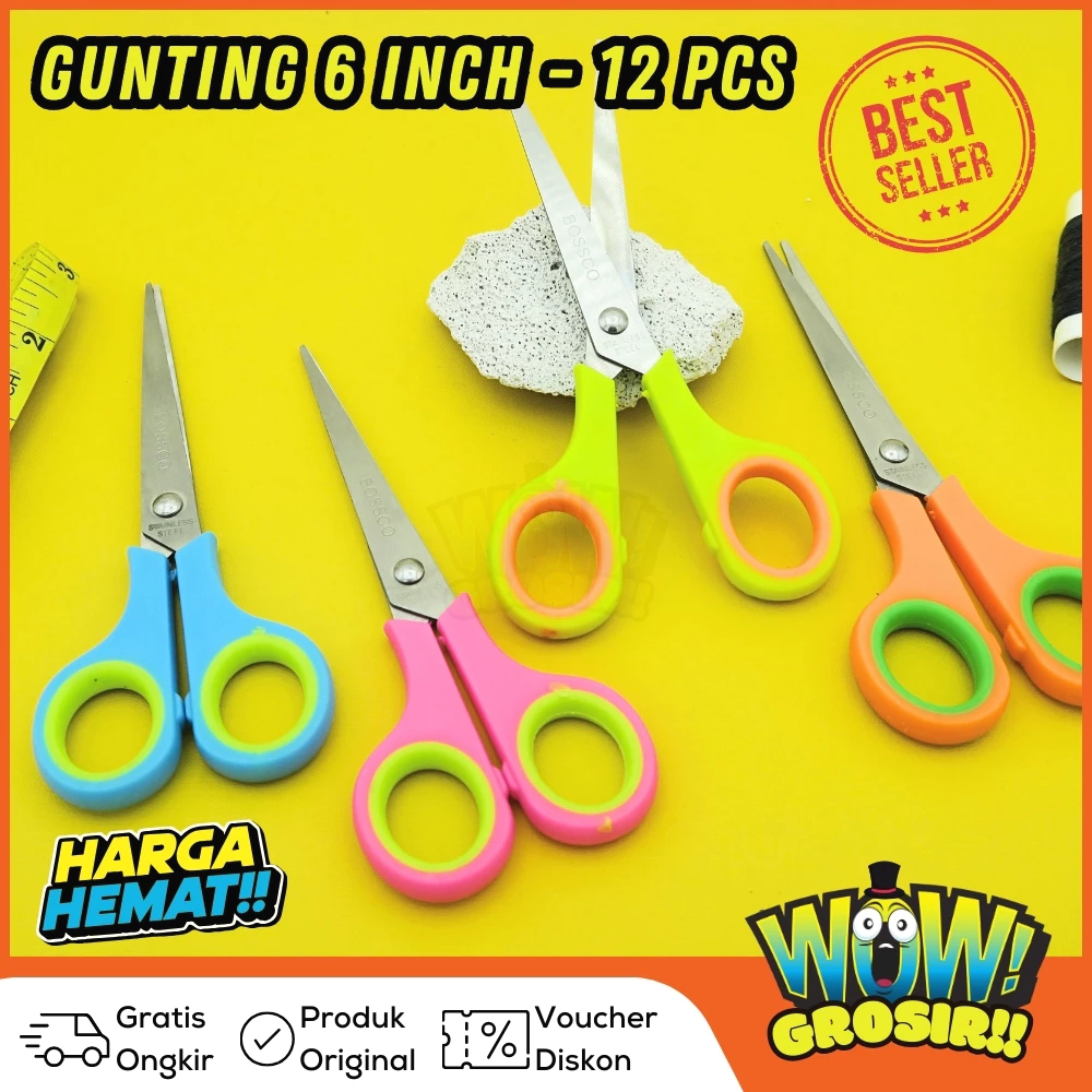 

1 Lembar(12 Pcs) Gunting Scissors BOSSCO BC-806