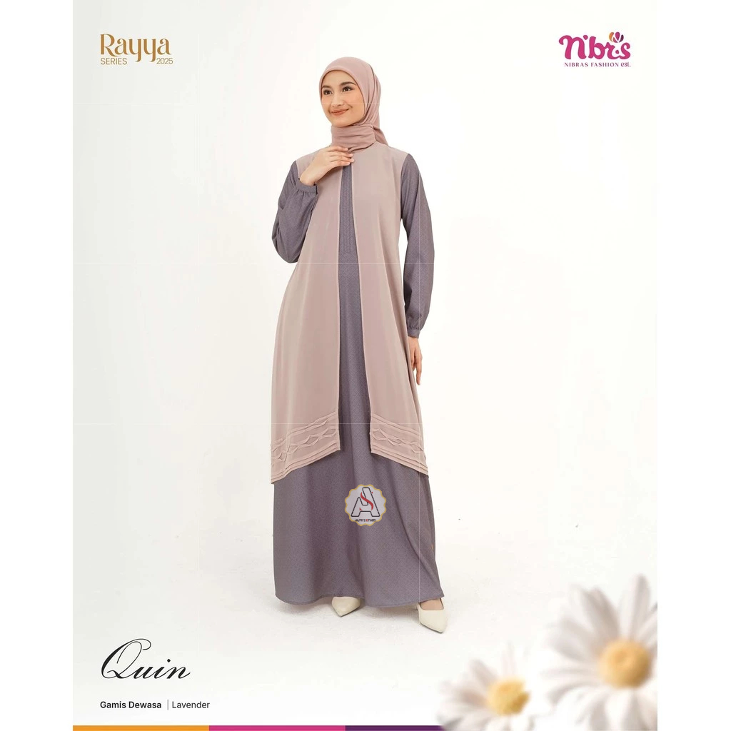 NIBRAS | Gamis Wanita Dewasa Motif Simpel Sarimbit Quin by Nibras | Dress Muslimah Lebaran