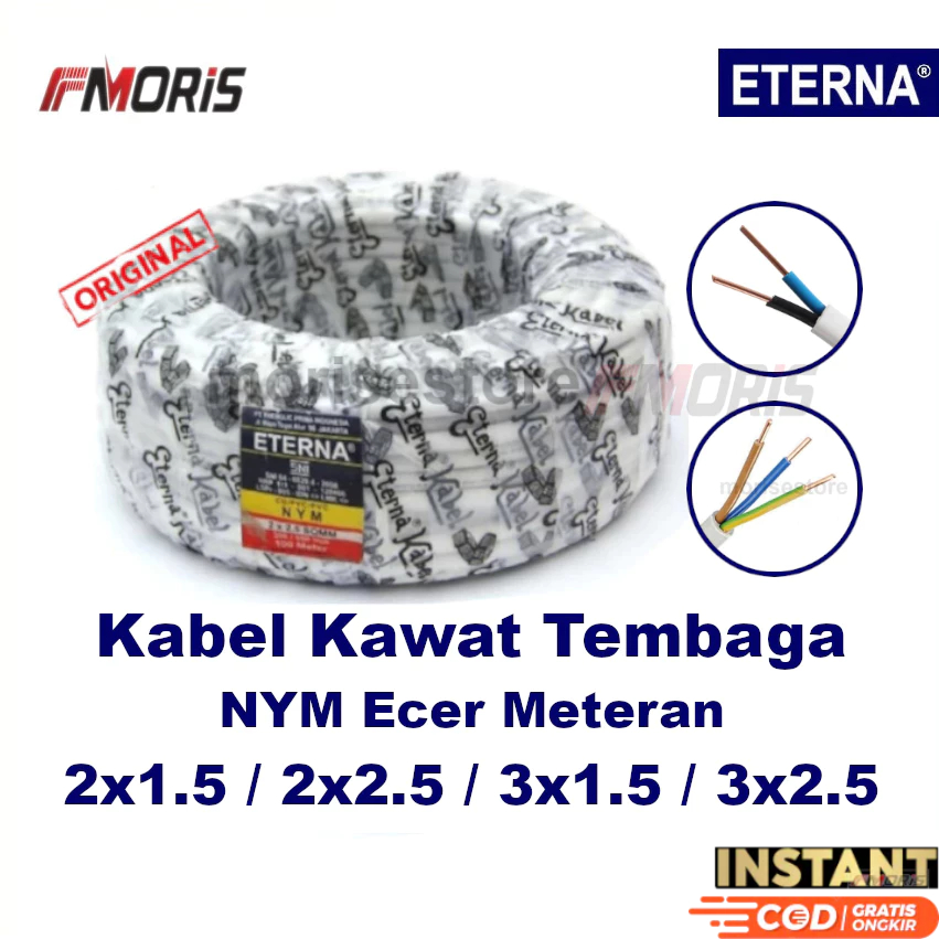 ETERNA Kabel Listrik Kawat Tembaga NYM Original [Ecer Meteran]