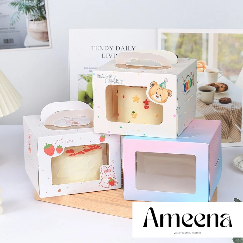 Box Kue Tart Cake Ultah 16x16 cm/ 21x21 cm+ alas tebal premium- Box Karton Alas Kue Bolu Cake Ultah