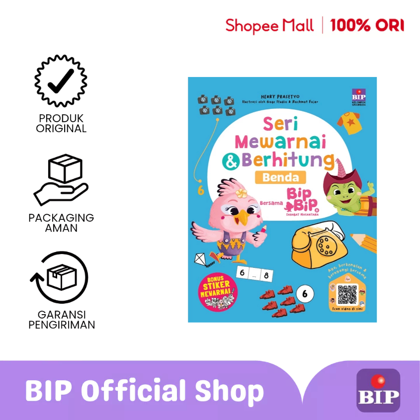 BIP - Buku Seri Mewarnai Dan Berhitung: Benda Bersama Bip Bip Dan Sahabat Nusantara